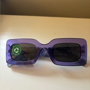 Free People Purple Rectangular Sunglasses